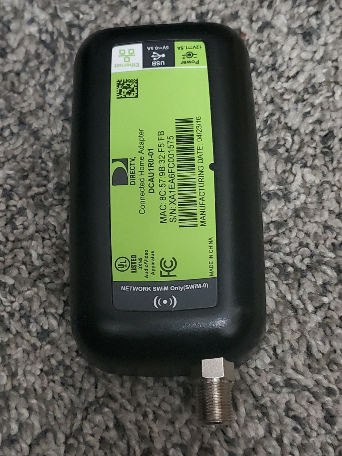 DIRECT TV CONNECTED HOME ADAPTER DCAU1R0-01