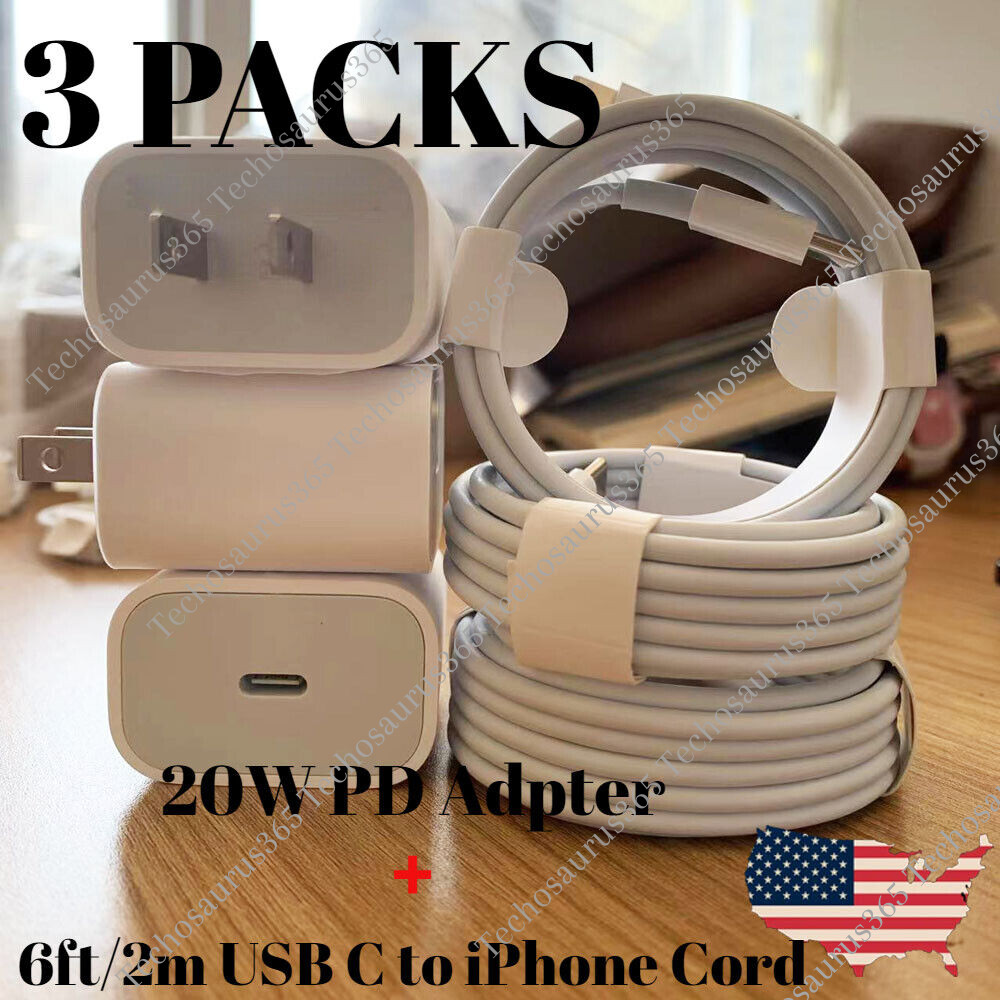 Fast Charger 20W PD Cable USB Type C Power Adapter For iPhone 14/13/12/11Pro Lot