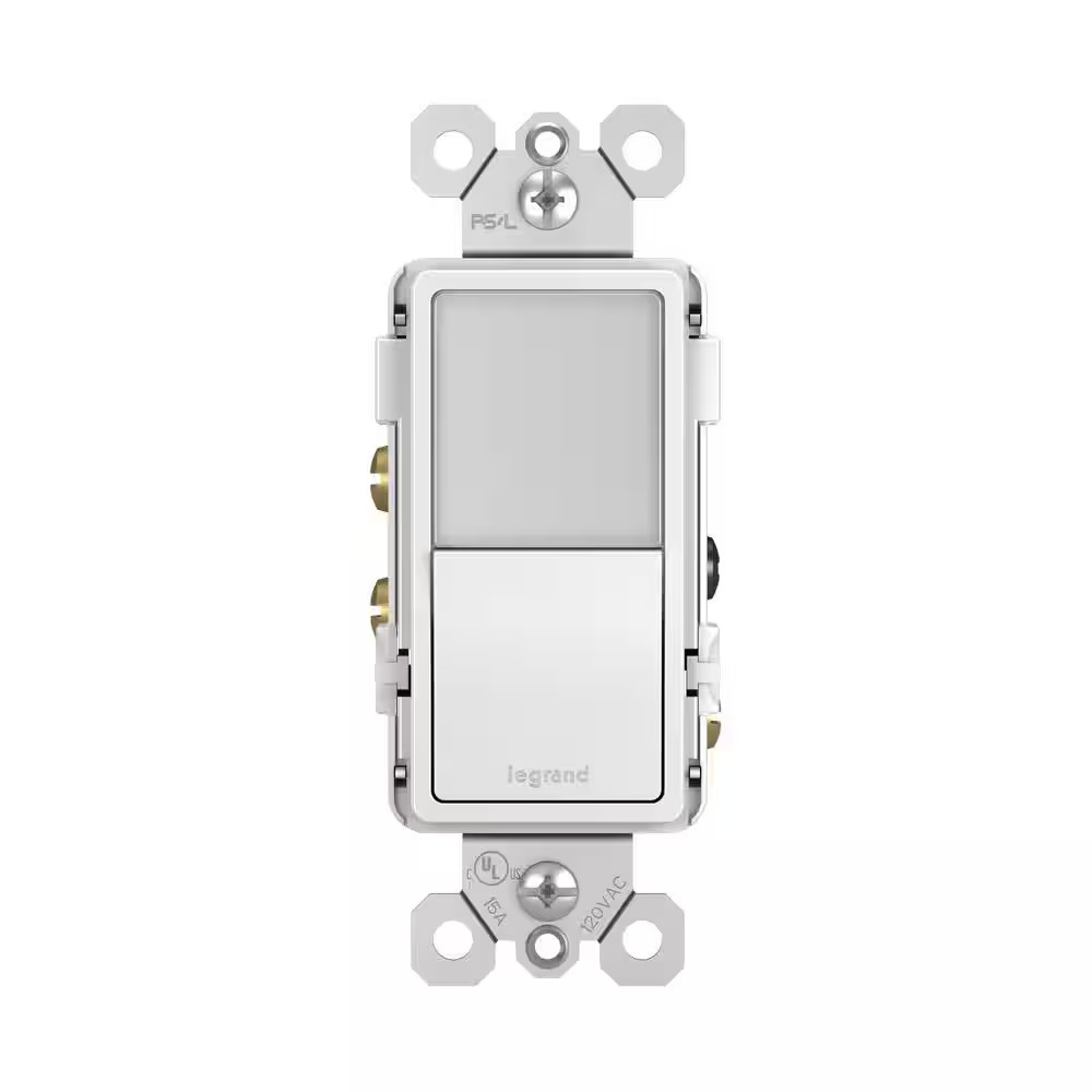 Radiant 15 Amp 120-Volt Single-Pole/3-Way Rocker Light Switch with Night Light,