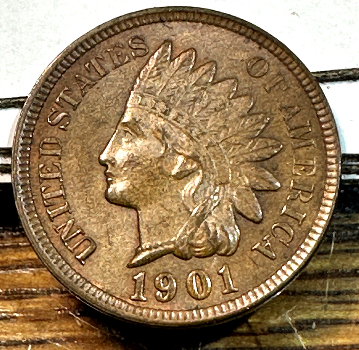 1901 Indian Cent Nice Original Very Choice Brown Uncirculated CHRC