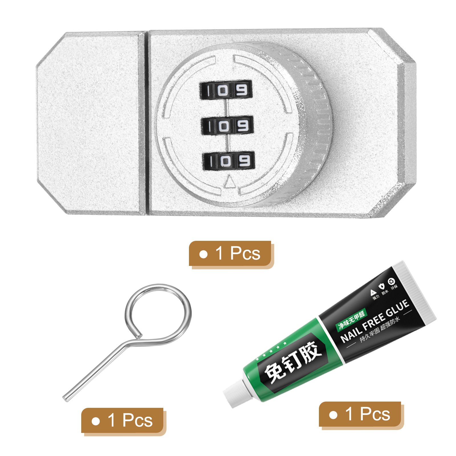 Adhesive Combination Cabinet Latch Keyless Password Lock with Glue Silver