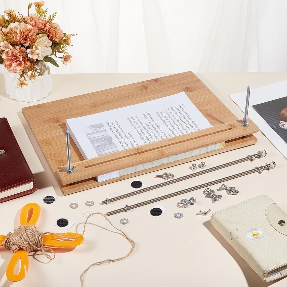Bookbinding Sewing Frame Set, Wood Book Binding Kit with Rectangle