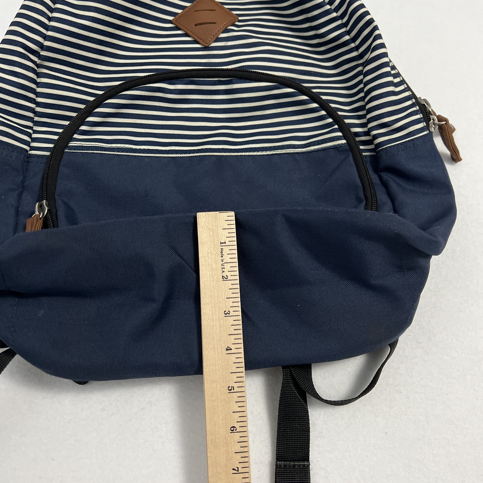 Benrus Blue Striped 17" Backpack Laptop Compartment Adjustable Straps Daypack
