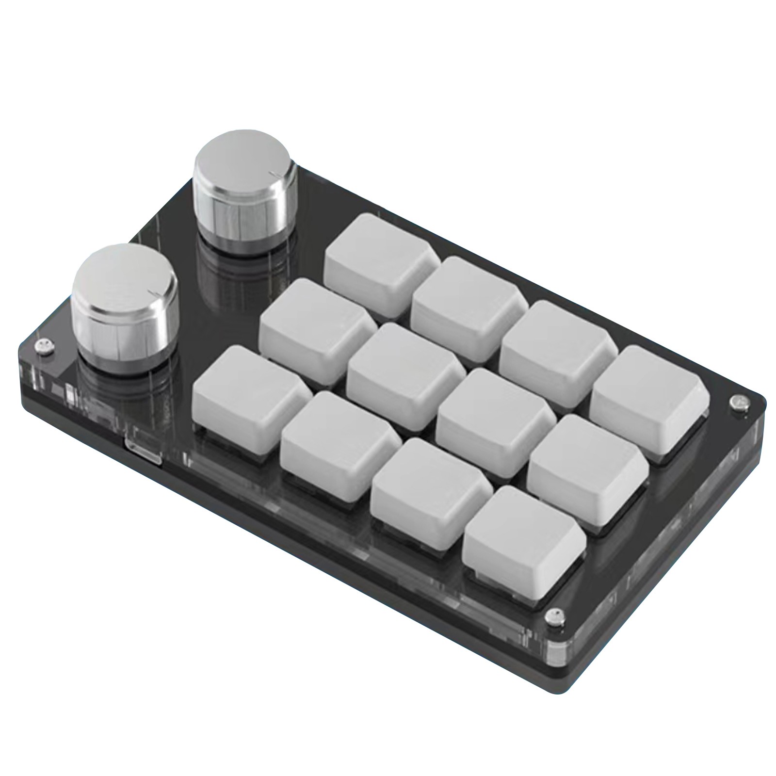USB-C Mini 12 Keys+2 Knobs Mechanical Keyboard Programmable Keypad Driver-Free