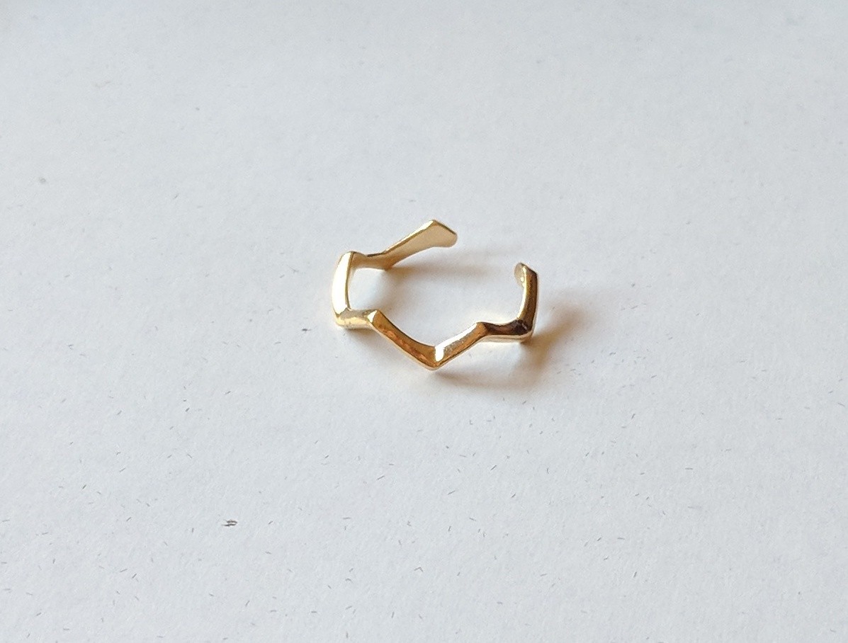 Gold Tone Adjustable Zig Zag Chevron Toe Ring New!