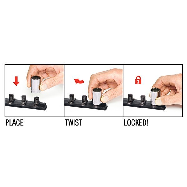 ERNST Mfg 8420 BK 1/4" TWIST LOCK /18" Socket Rail Black < NEW