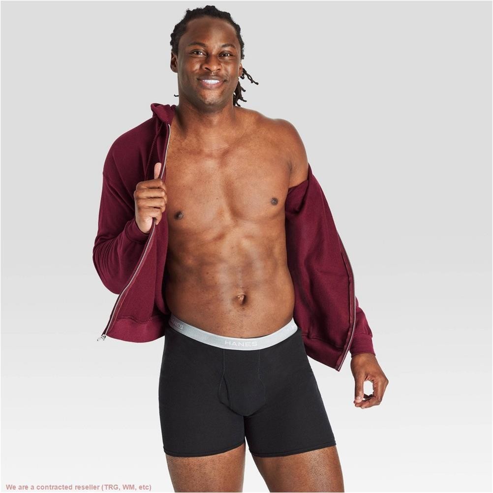Hanes Men's Super Value Moisture-Wicking Cotton Boxer Briefs 10pk - Black/Gra...