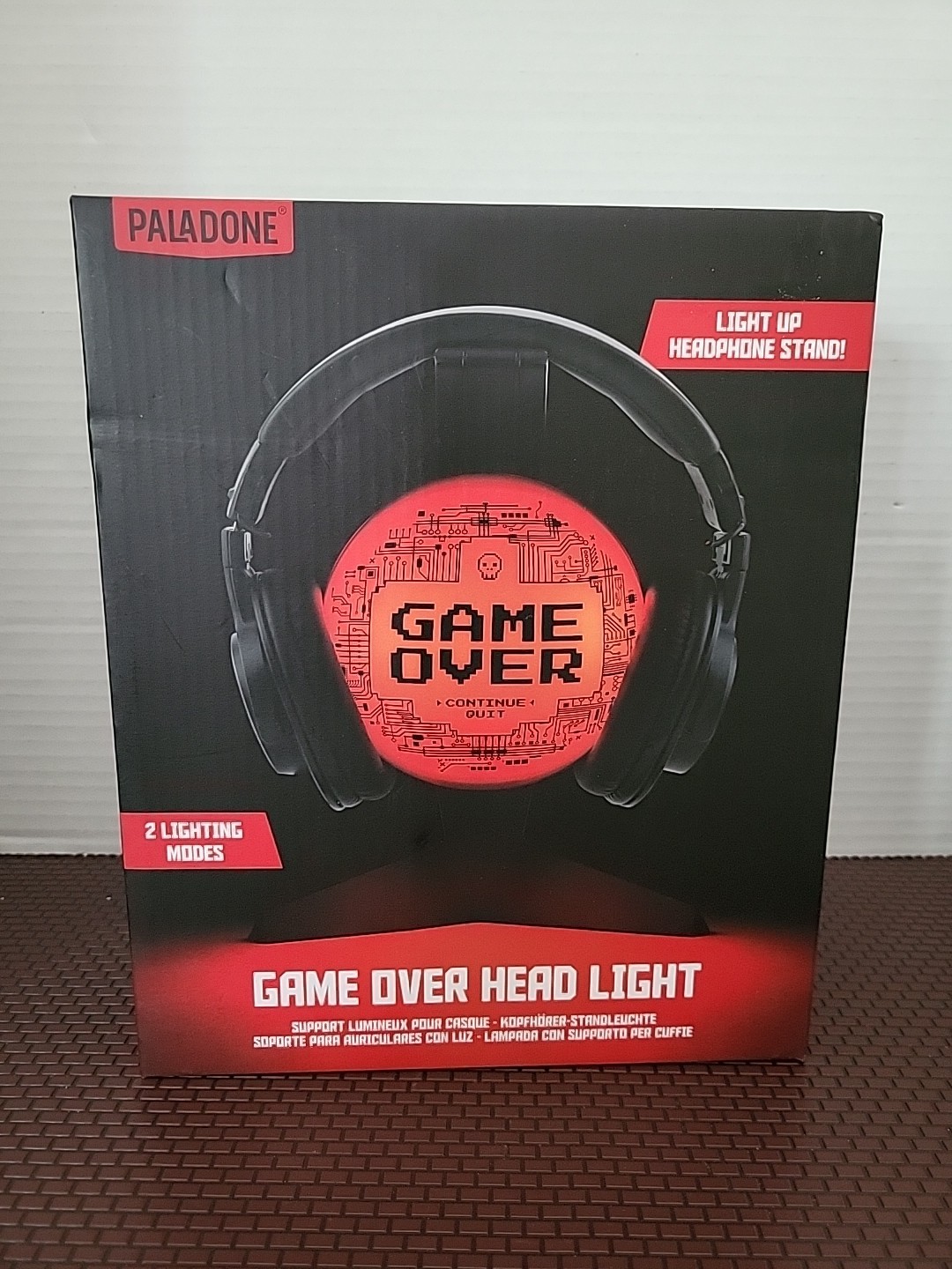 Game Over Head Light Headphone Holder Perfect For Retro Gamers Auto-Shutoff