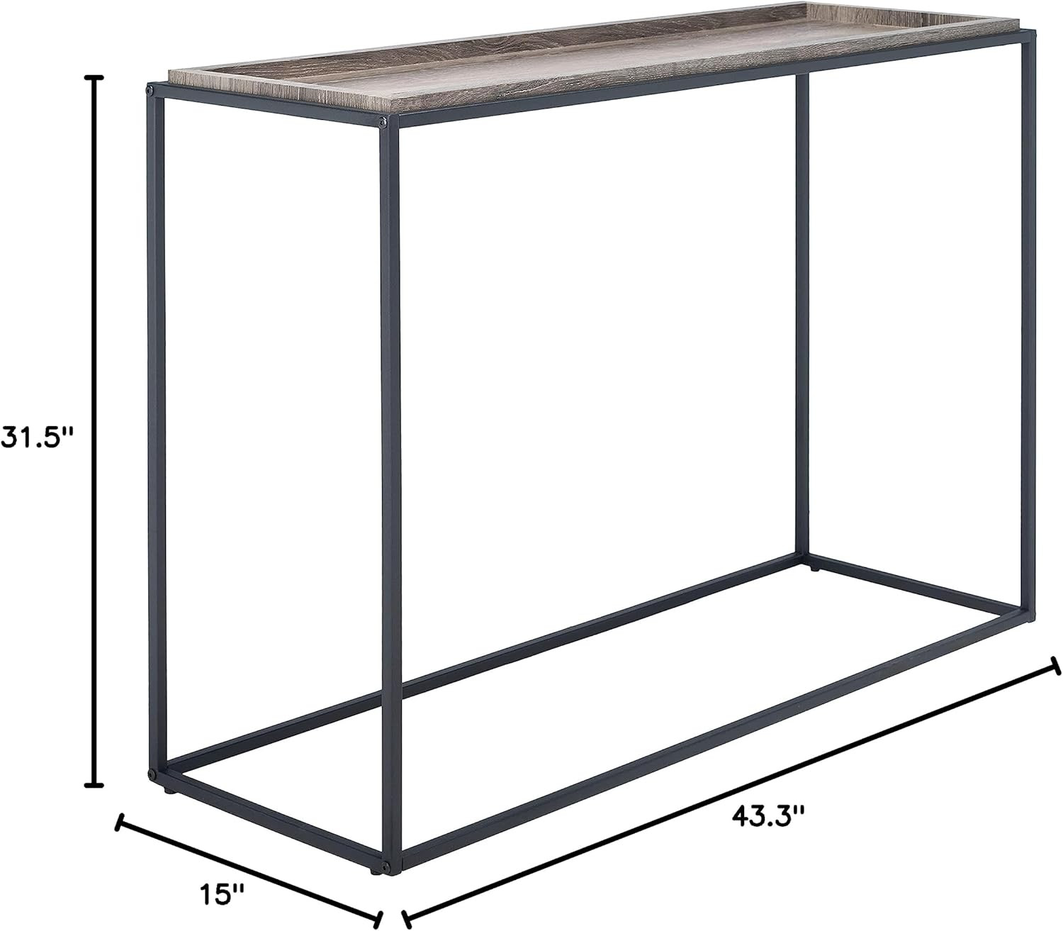 Andey Brown/Black Console Table for Living Room, Bedroom, Office & Hallway