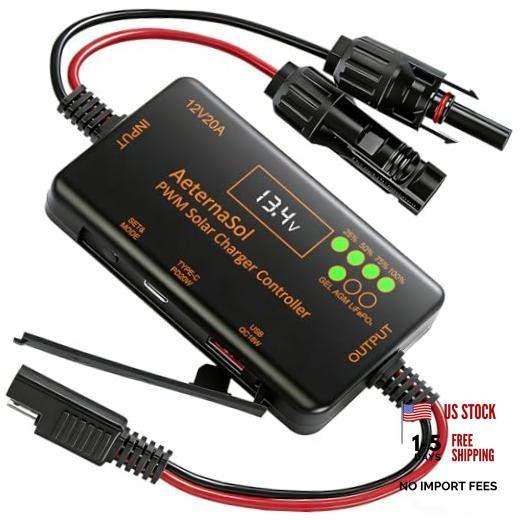 PWM Solar Charge Controller 12V20A Solar Panel Charge Controller with 20A PWM