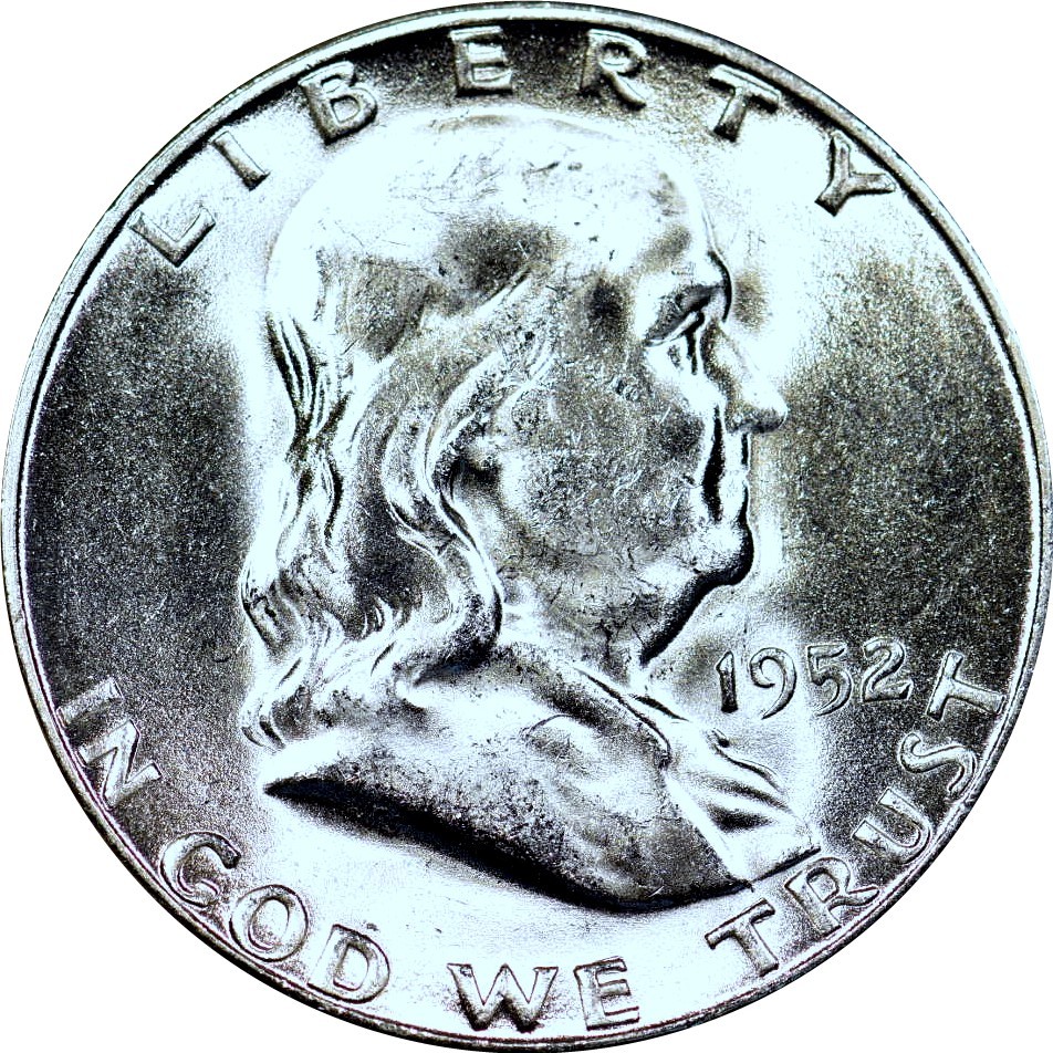 1952-S 50C Franklin Half Dollar Unc R19362
