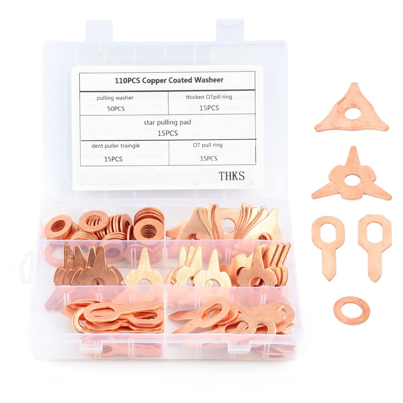 Dent Pulling Rings Triangle OT Round Straight Washer Body Welder 110 PCS