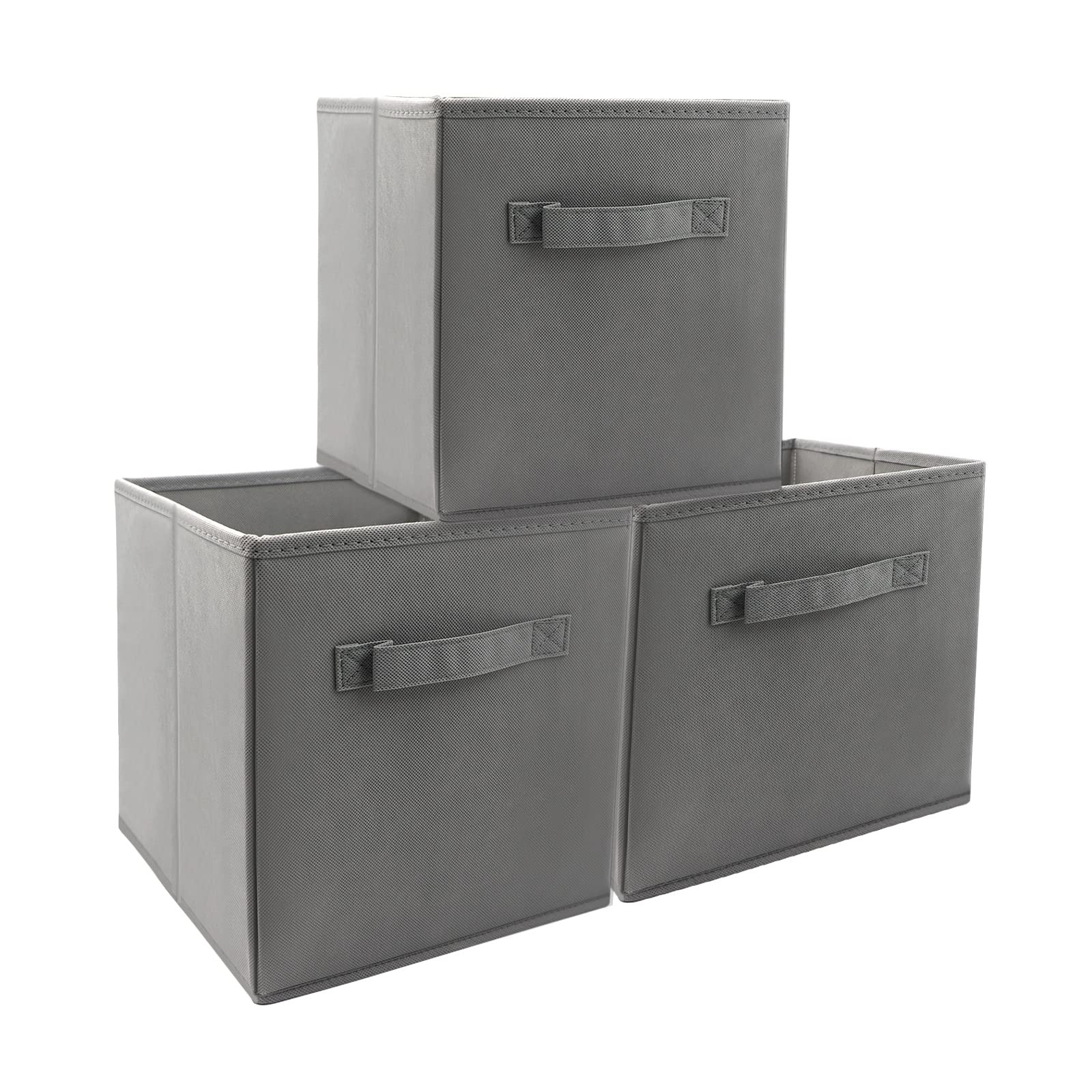 Mini Size 3-Pack Cube Storage Bins 9.0"x7.5"x7.5" Fabirc Foldable Closet Orga...