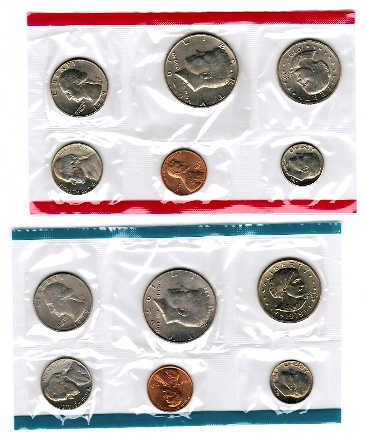 TWO 1979P US Philadelphia Mint Sets with Susan B. Anthony Dollars