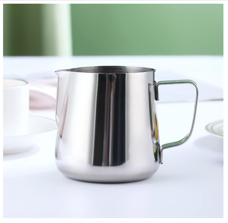 12oz Milk Frothing Pitcher – Stainless Steel Jug with Latte Art Pen for Coffee