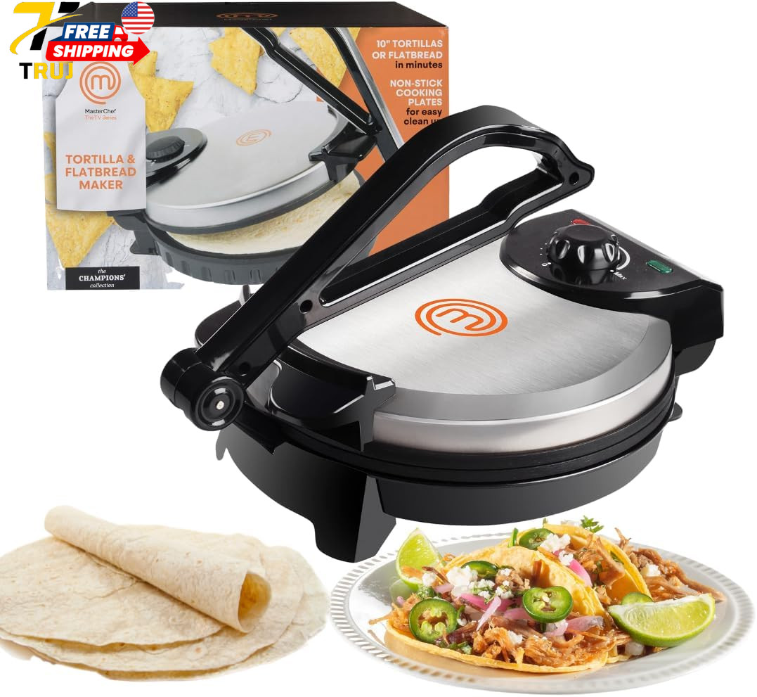 Electric Tortilla Maker Homemade Flatbread Pitas Bread Tortillas Heavy Duty NEW
