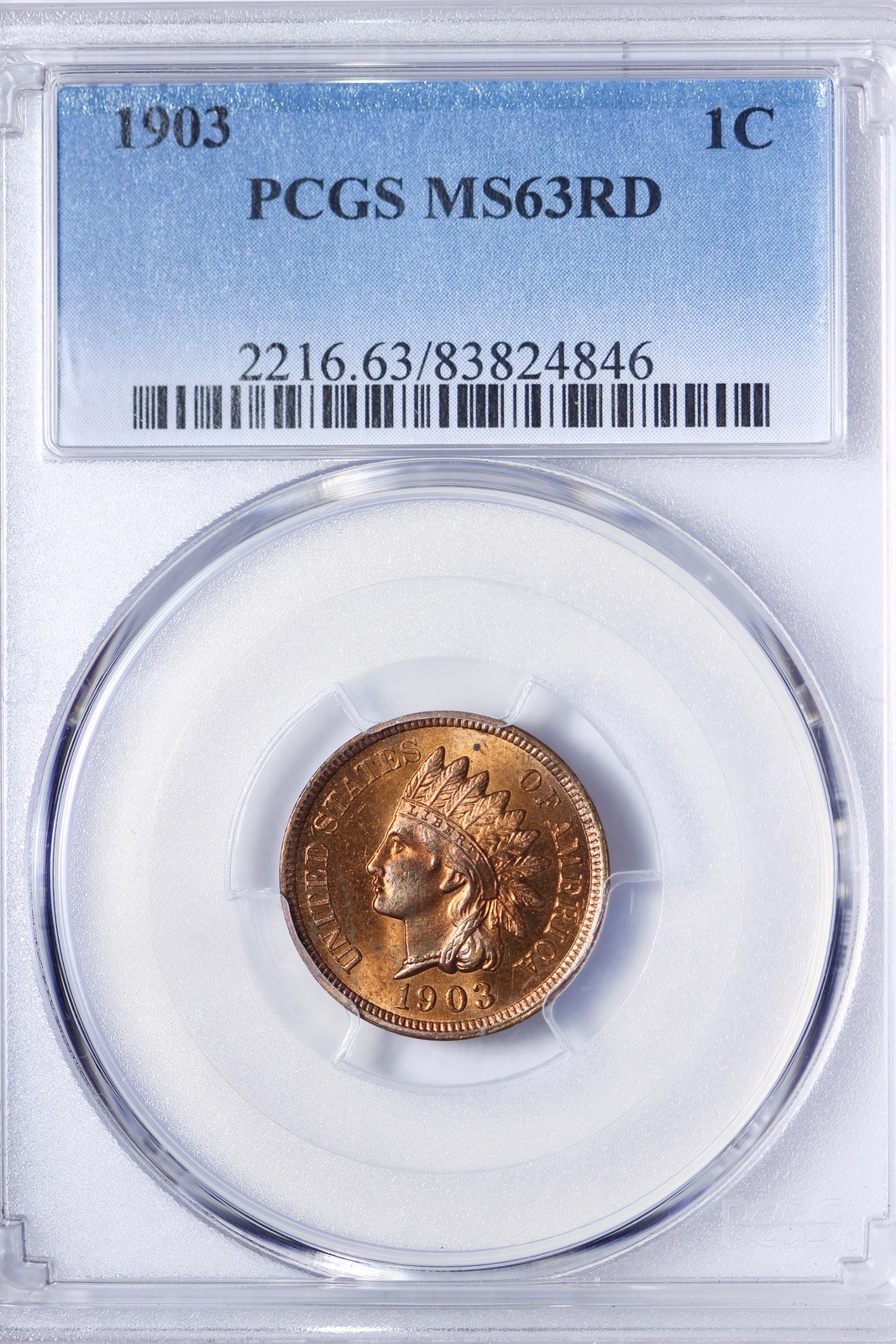 BU 1903 Indian Head Cent Penny PCGS MS63RD Blazer!! OWCBR