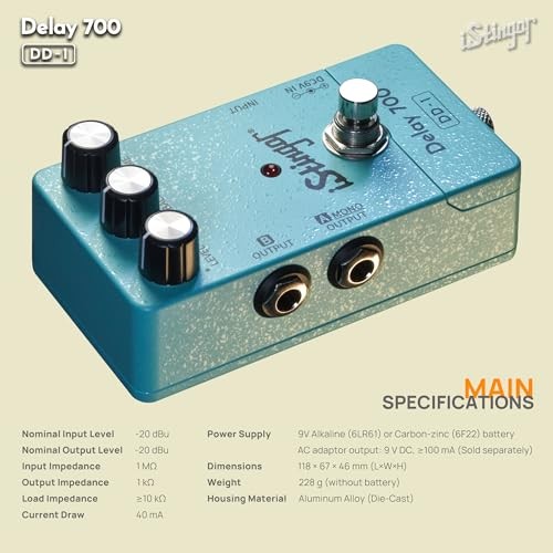 Analog-Style Delay Effects Pedal DD-1, Delay 700 Delay Pedal Delay DD-1 Blue
