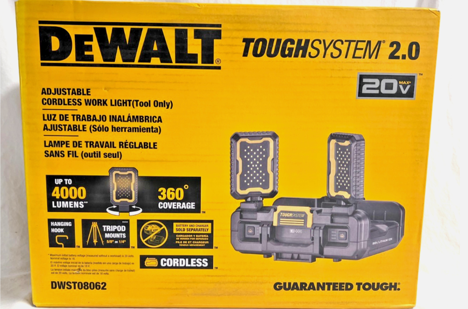 DEWALT DWST08062 20V Adjustable ToughSystem 2.0 Work Light (New In Retail Box)