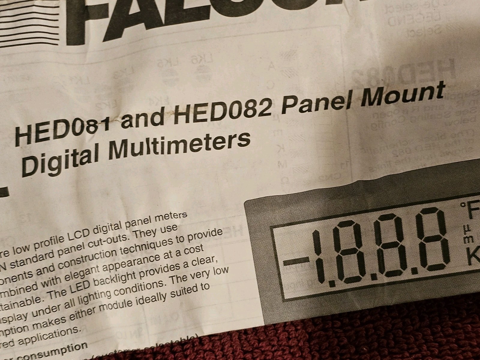 Falcon HED 082T, I-3/8" x 2-13/16" Digital Panel Meter