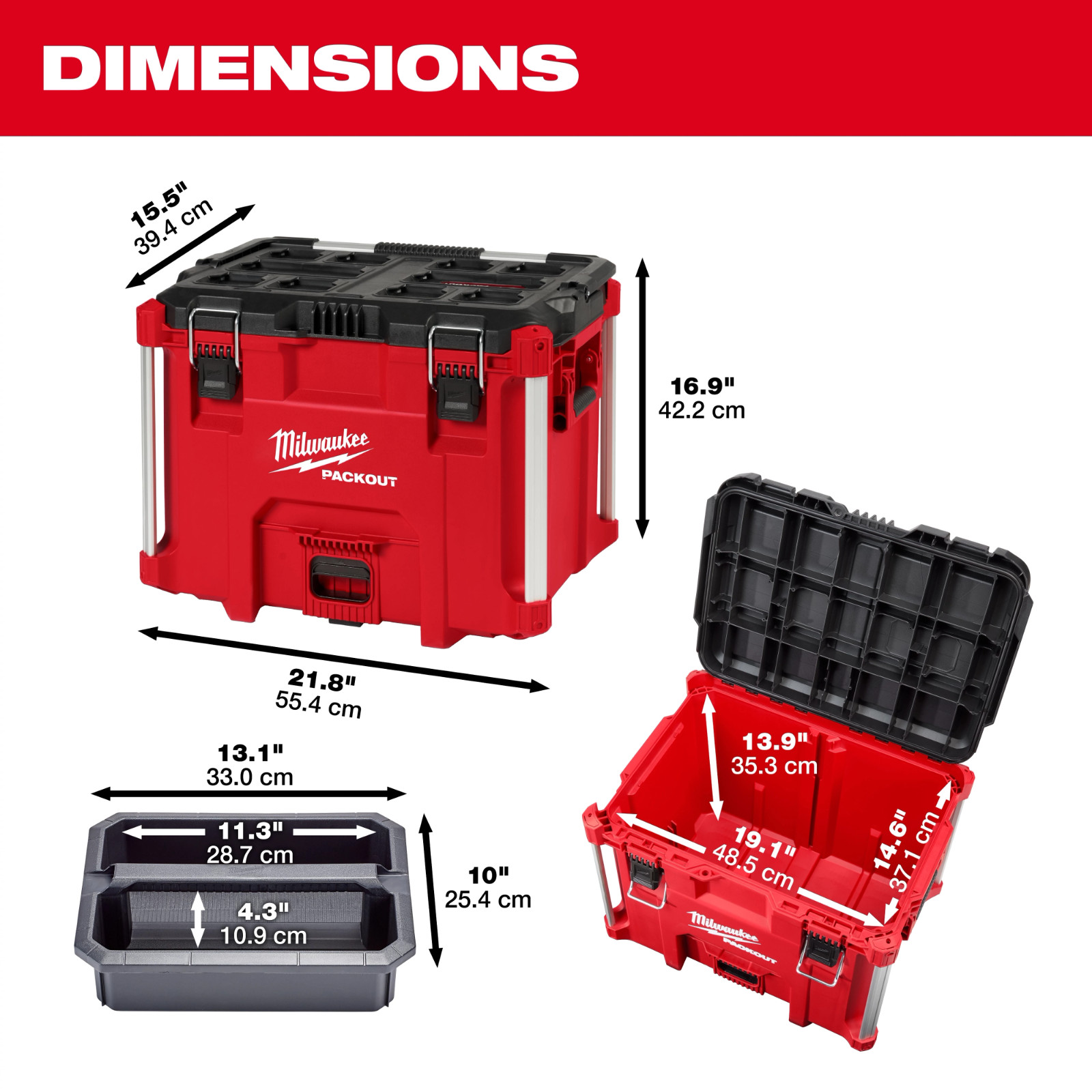 Milwaukee 48-22-8423 PACKOUT XL Tool Box | Modular Connectivity