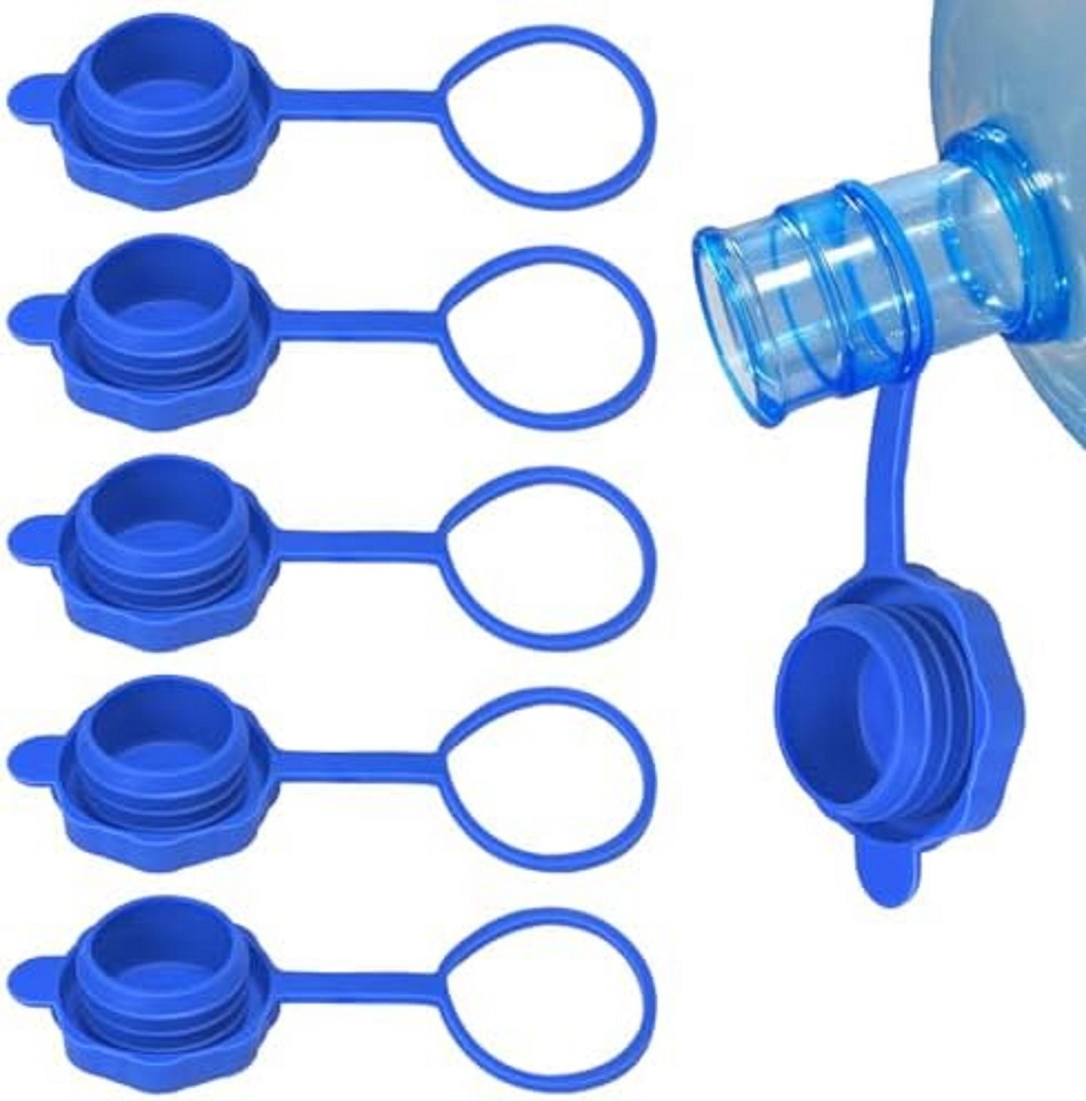 5 Pcs Reusable 5 Gallon Water Jug Caps Leak Proof Bottle Lids 55mm Water Bottles