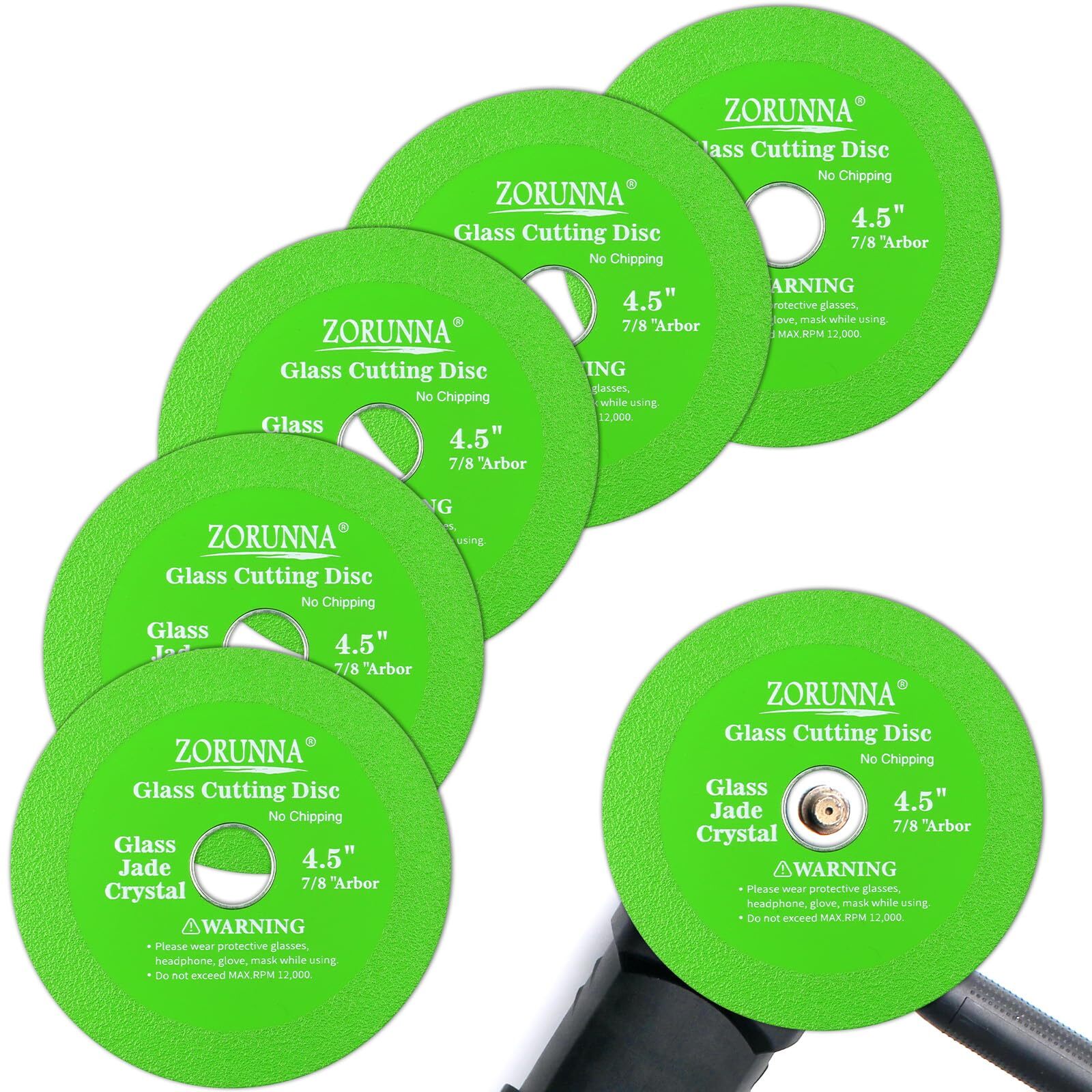 Glass Cutting Disc for Angle Grinder 5-Pack Diamond Blades for Glass & Tile