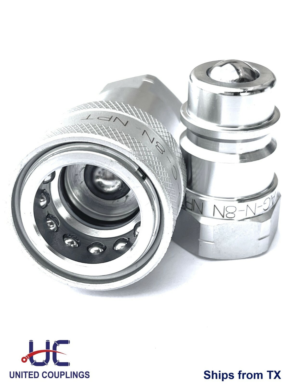 1/2 Hydraulic Coupler/Coupling | Ball Type | Agriculture ISO 5675 NPT | 4 Sets