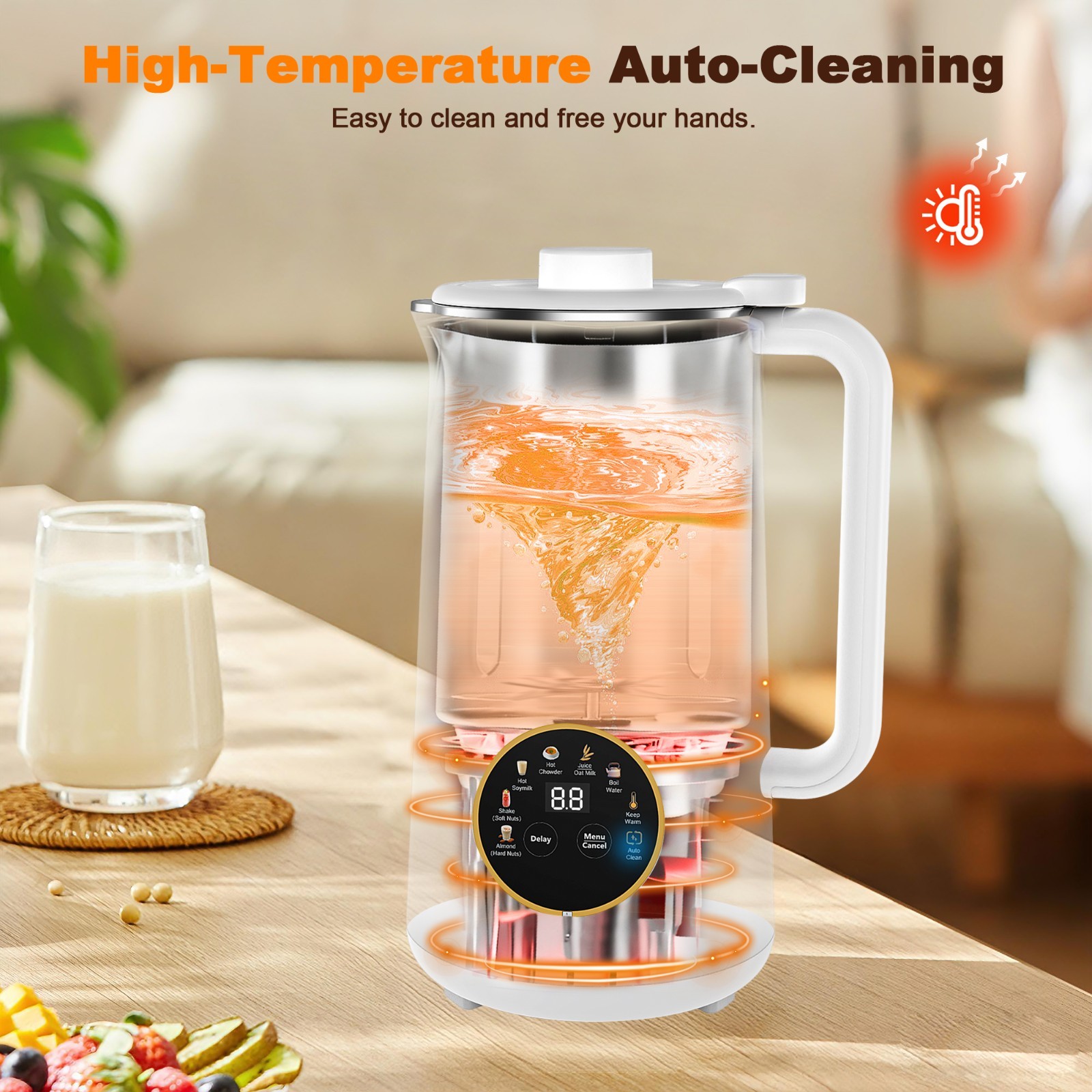 Moreblue 10-in-1 Automatic Nut Milk Maker, 34oz Soy Milk Maker Machine