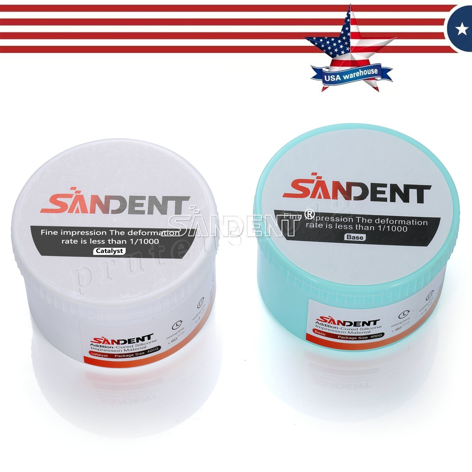SANDENT Putty Regular Set Dental Impression Material Base & Catalyst 2 Scoops