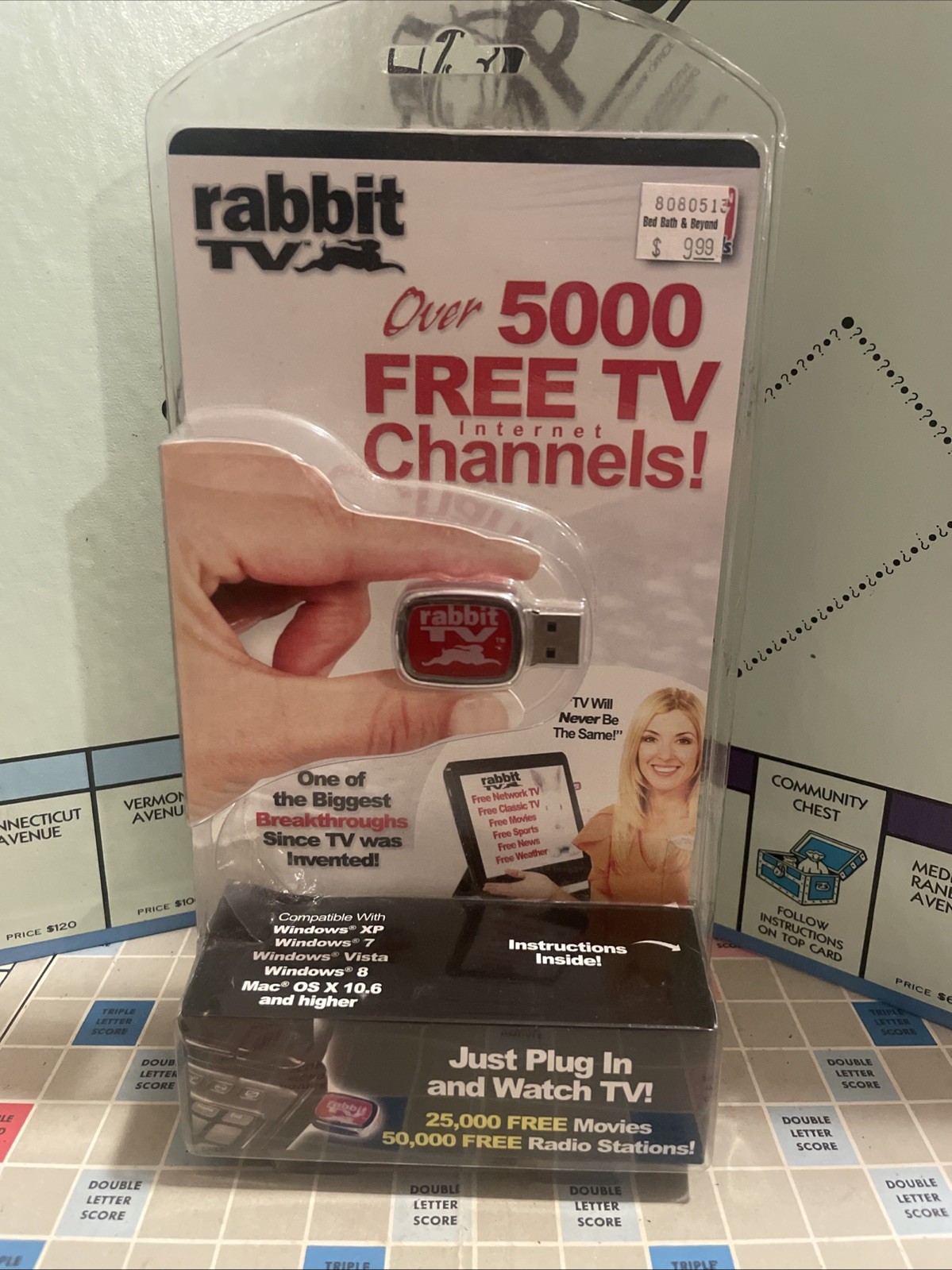 RabbitTV AS SEEN ON TV Watch 5K Free Internet TELEVISION Channels USB 25K Movies