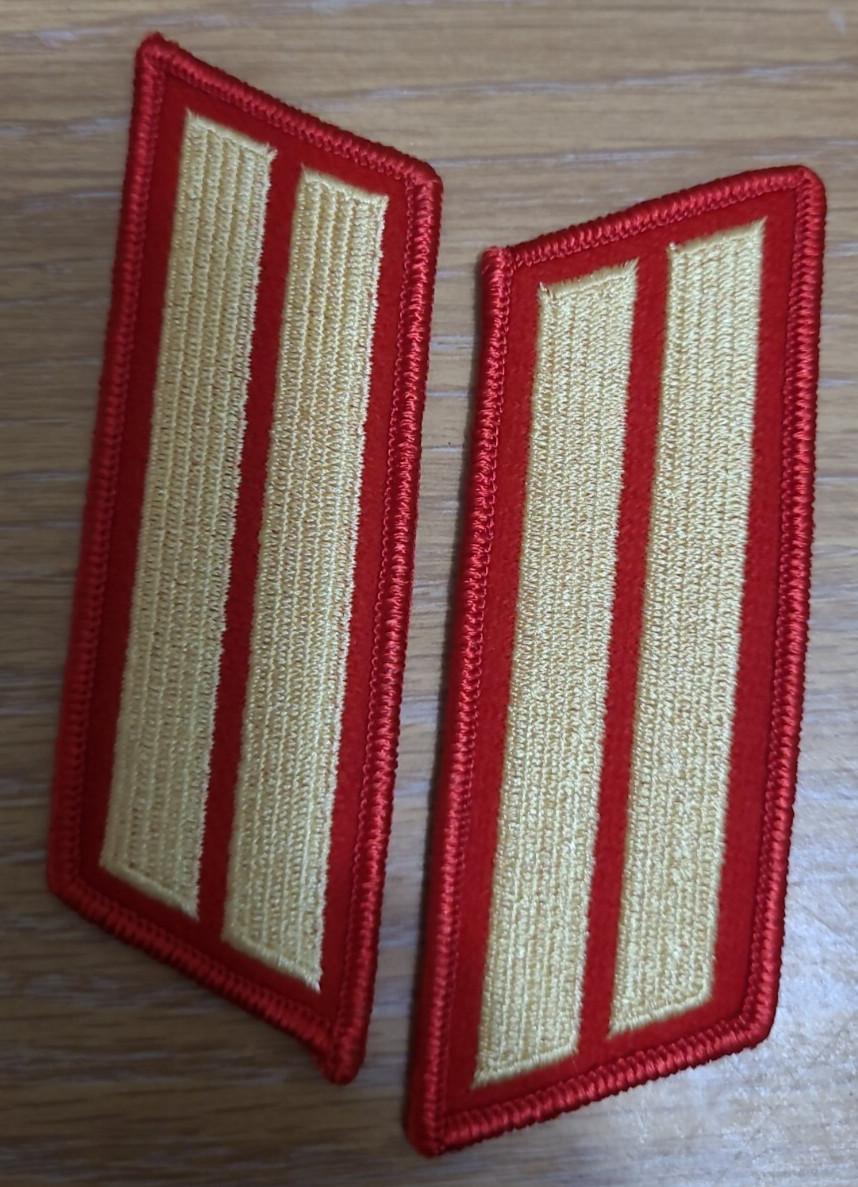 FEMALE USMC 2 Bars gold/red HASH MARKS Service Stripes set Marines Chevron Blues