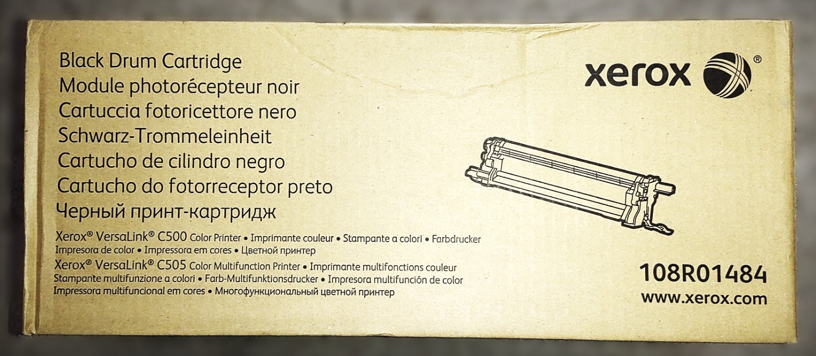 Genuine Xerox 108R01484 Black Drum Cartridge VersaLink C500/505 Color Printer