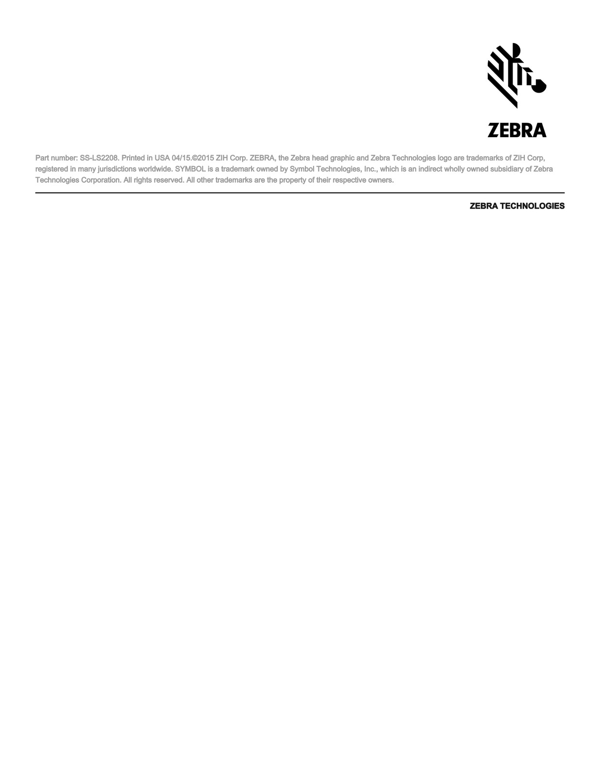 Zebra Symbol LS2208-SR20007R-NA USB Handheld 1D Laser Barcode Scanner Reader