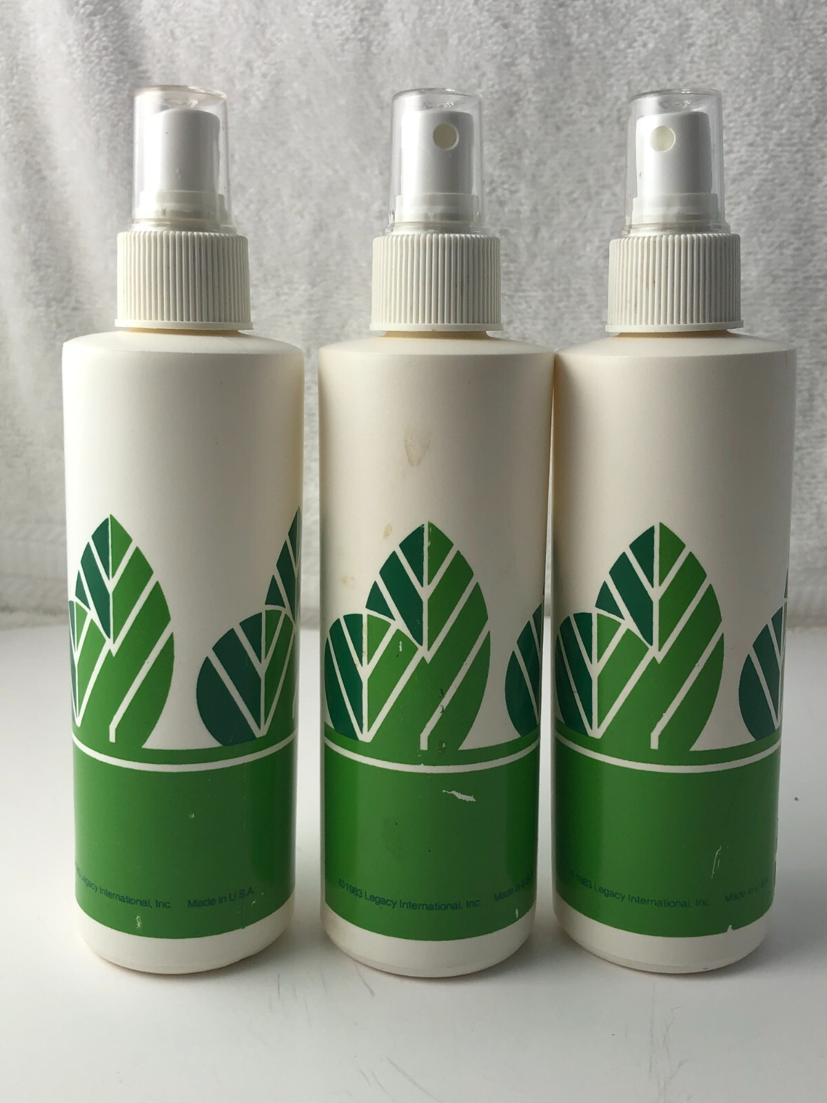 Lot of 3 Vtg 1983 Plastic Spray Bottles Legacy International Made in USA Empty