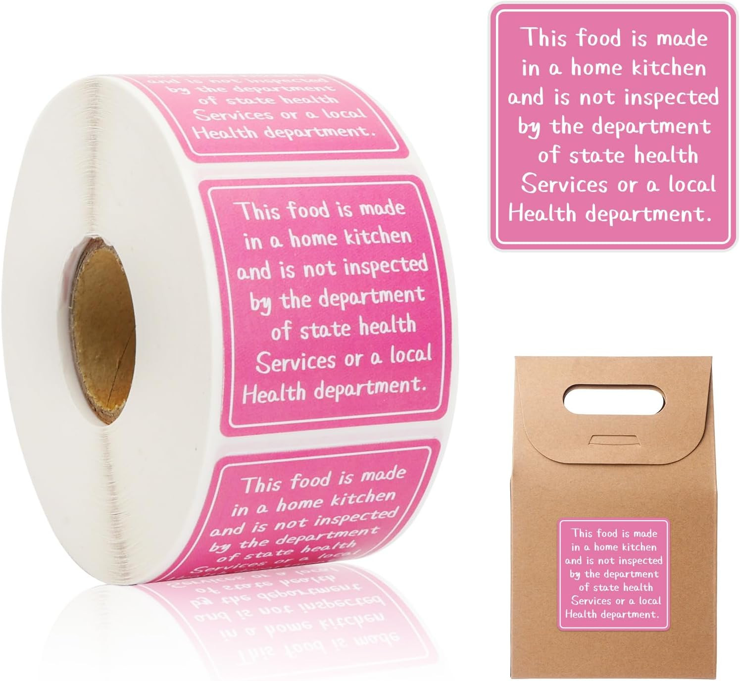 800Pcs Cottage Food Law Labels 1.5X1.5 Inch Square Homemade Thermal Printed Adhe
