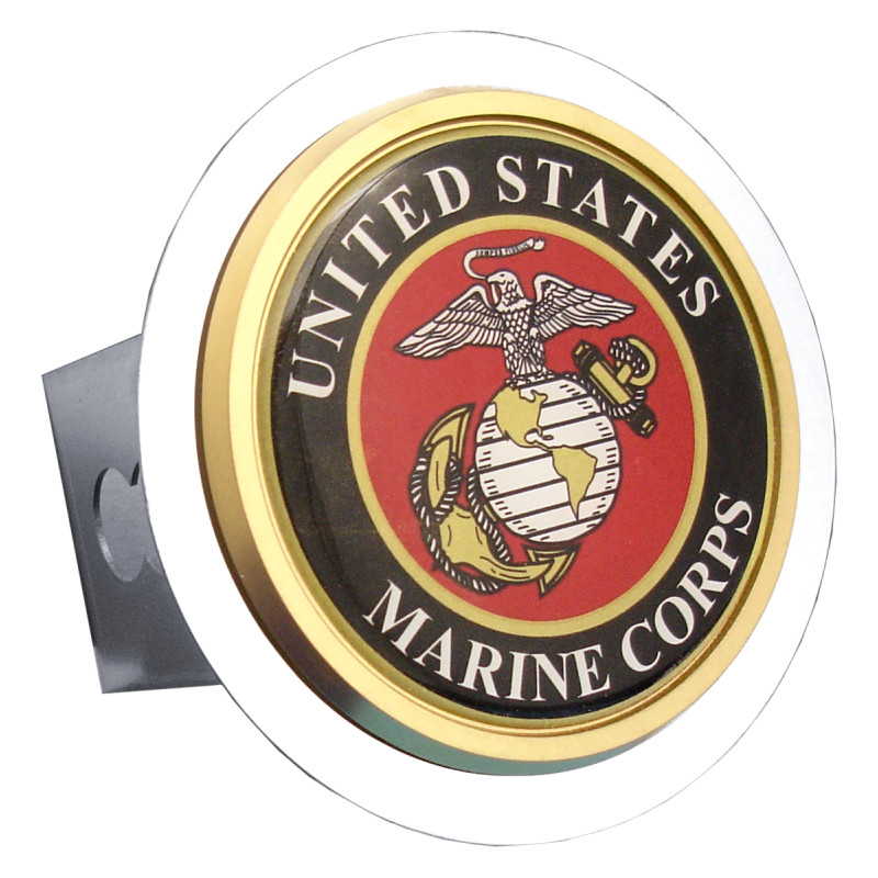 Marines Badge Mirrored Chrome Trailer Hitch Plug