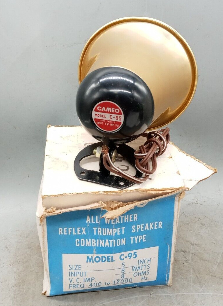 1 NOS CAMEO ALL WEATHER REFLEX TRUMPET SPEAKER C-95 / 8 OHMS / 8 WATTS   /  HORN