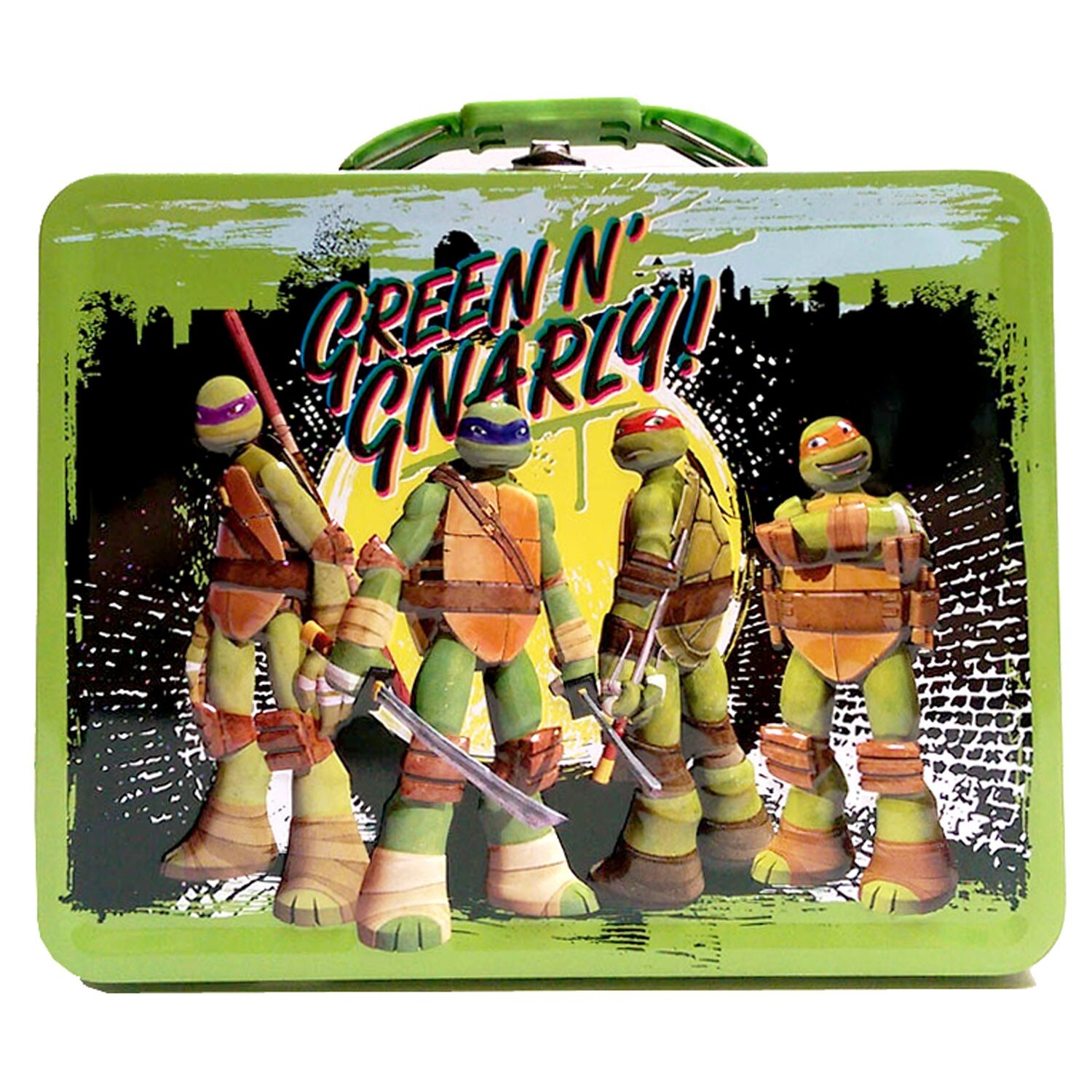 Teenage Mutant Ninja Turtles Tin Metal Lunch Box Carry All Collectible Lunch Bag