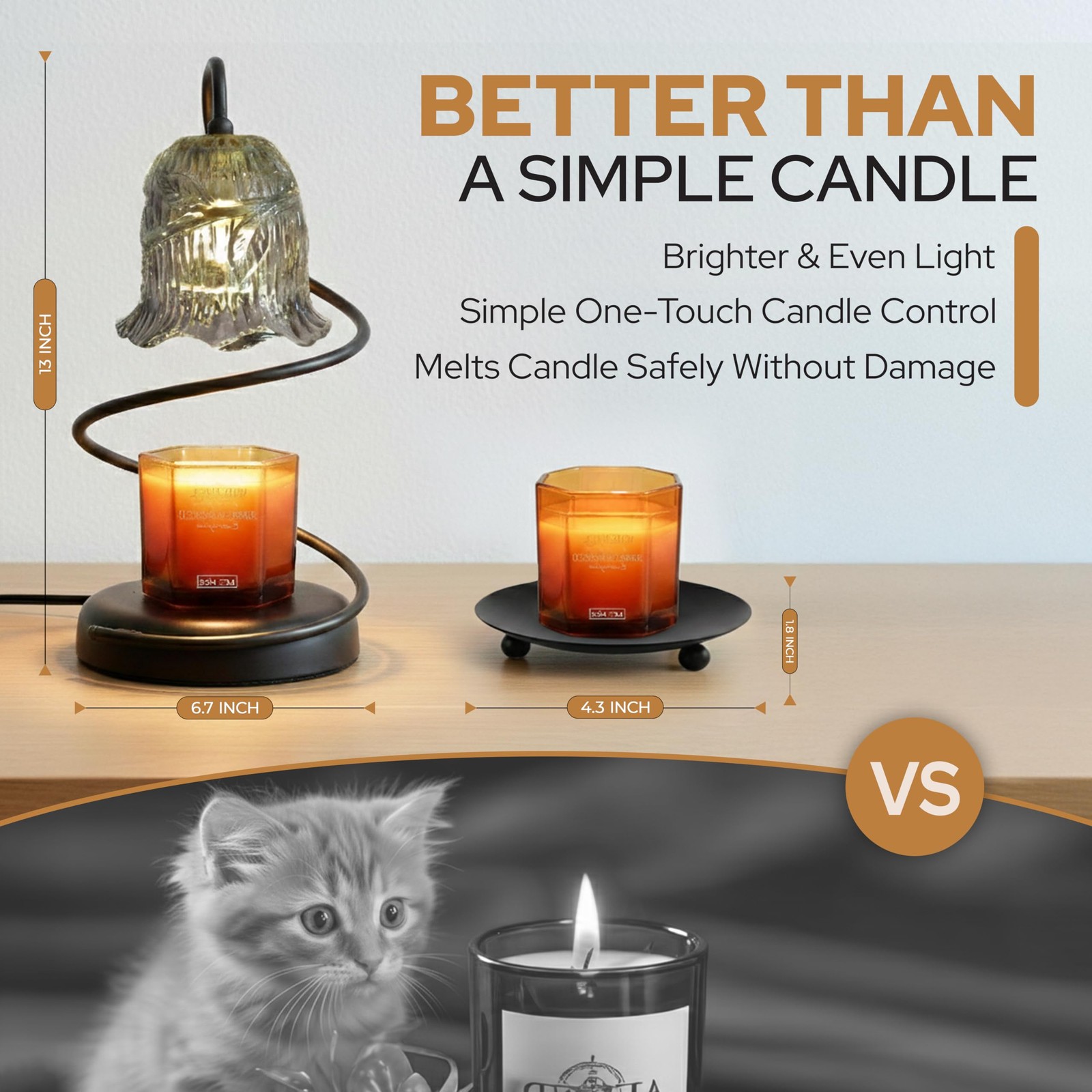Candle Warmer Lamp with Wireless Remote, Timer & Dimmer, Electric Candle Warm...