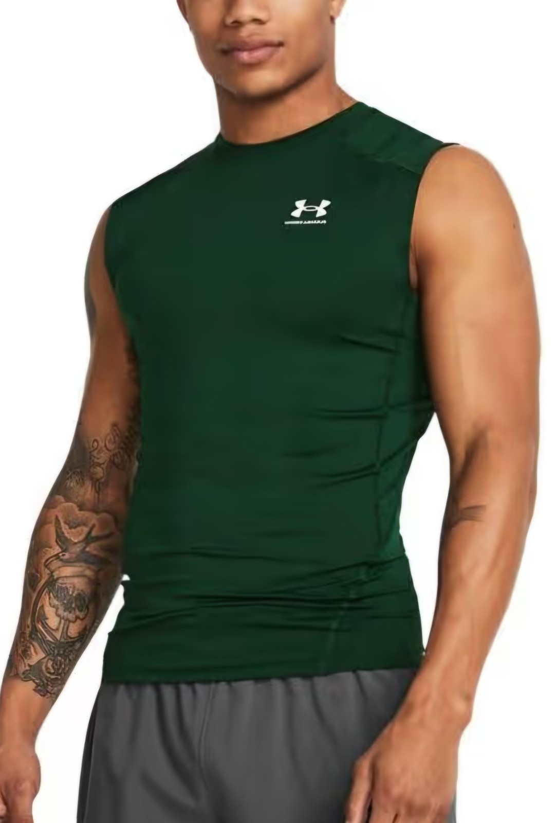 Under Armour Men's HeatGear Sleeveless Compression Top Forest Green Size 2XL NWT