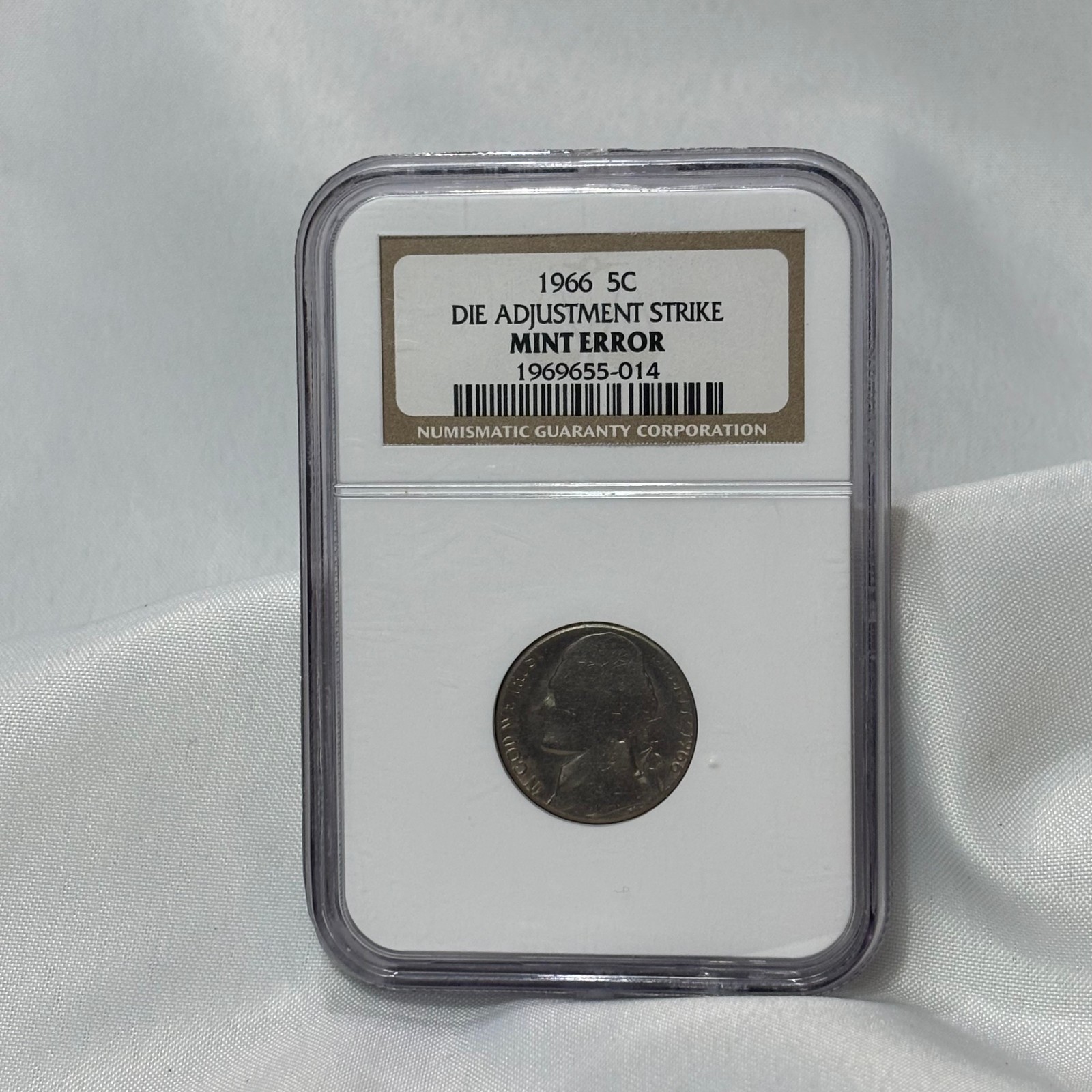 1966 5C Nickel MINT ERROR Die Adjustment Strike NGC Authenticated