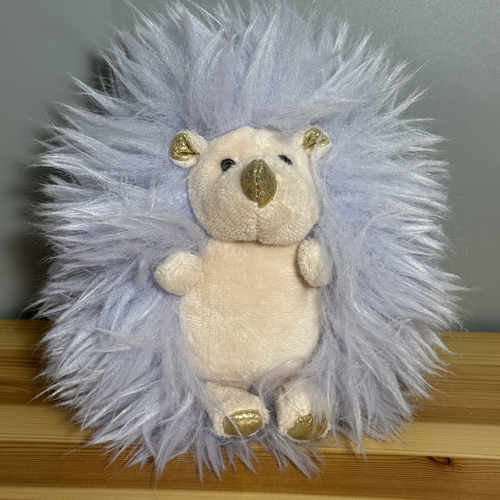 FAO Schwarz Sparklers Hedgehog 6" Plush Beige Purple Lavender Sold Sparkle 2022