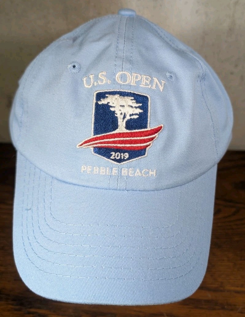 Men's 2019 U.S. Open Pebble Beach light blue adjustable golf hat.
