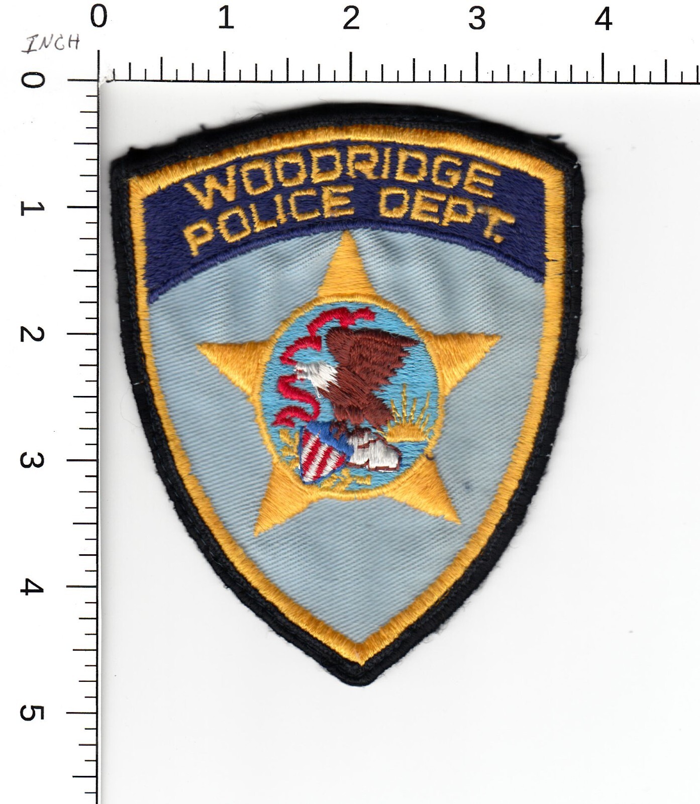 WOODRIDGE (VINTAGE ORIGINAL CC BACKING) ILLINOIS POLICE COLLECTIBLE PATCH
