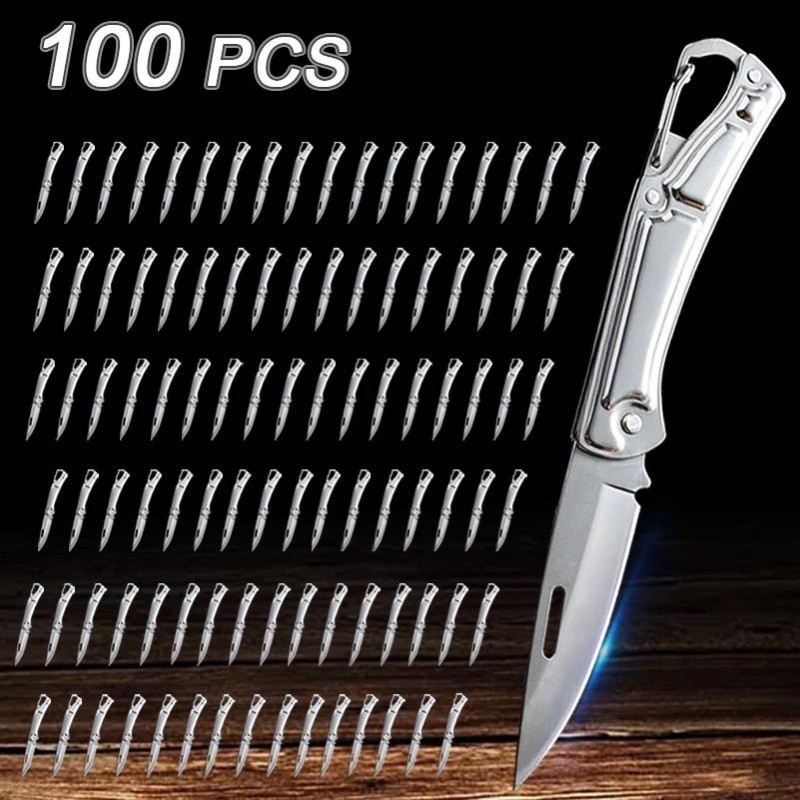 100PCS Stainless Steel Folding Knife Handcrafted Utility Knife for Crafts
