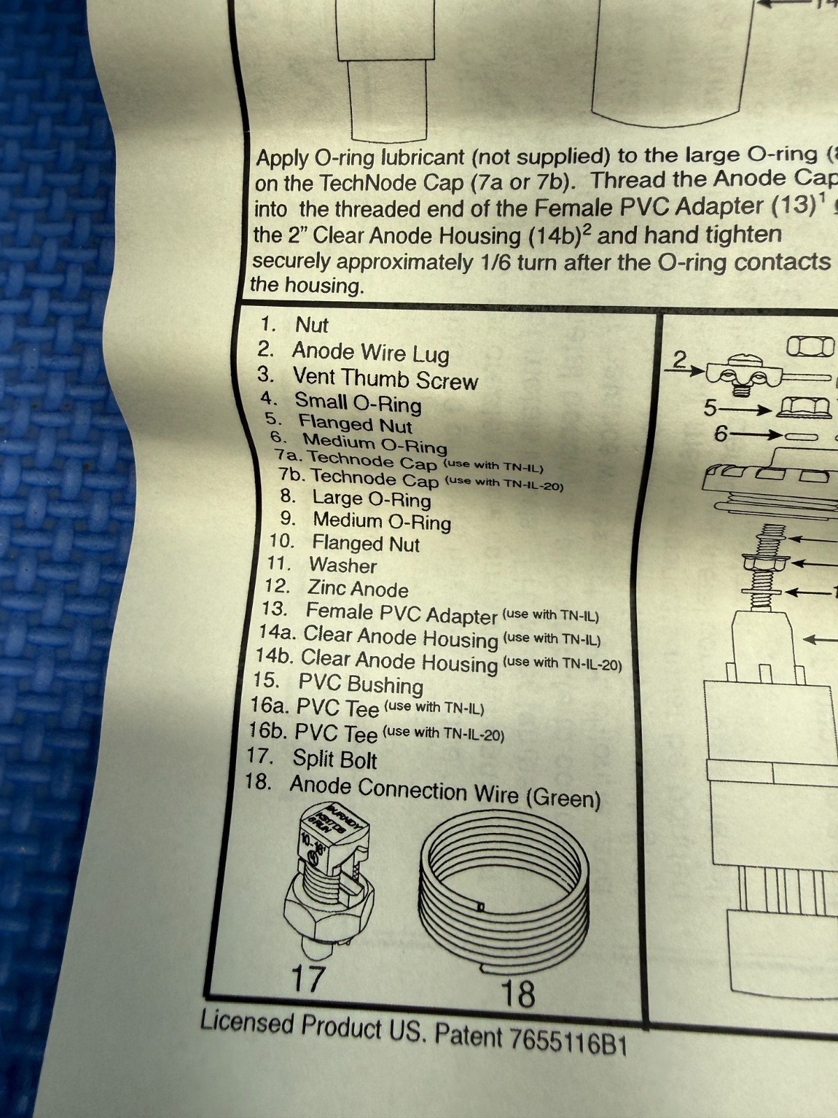 Perma-Cast TN-IL Inline Plumbing Anode Kit For Inground / Aboveground Pools