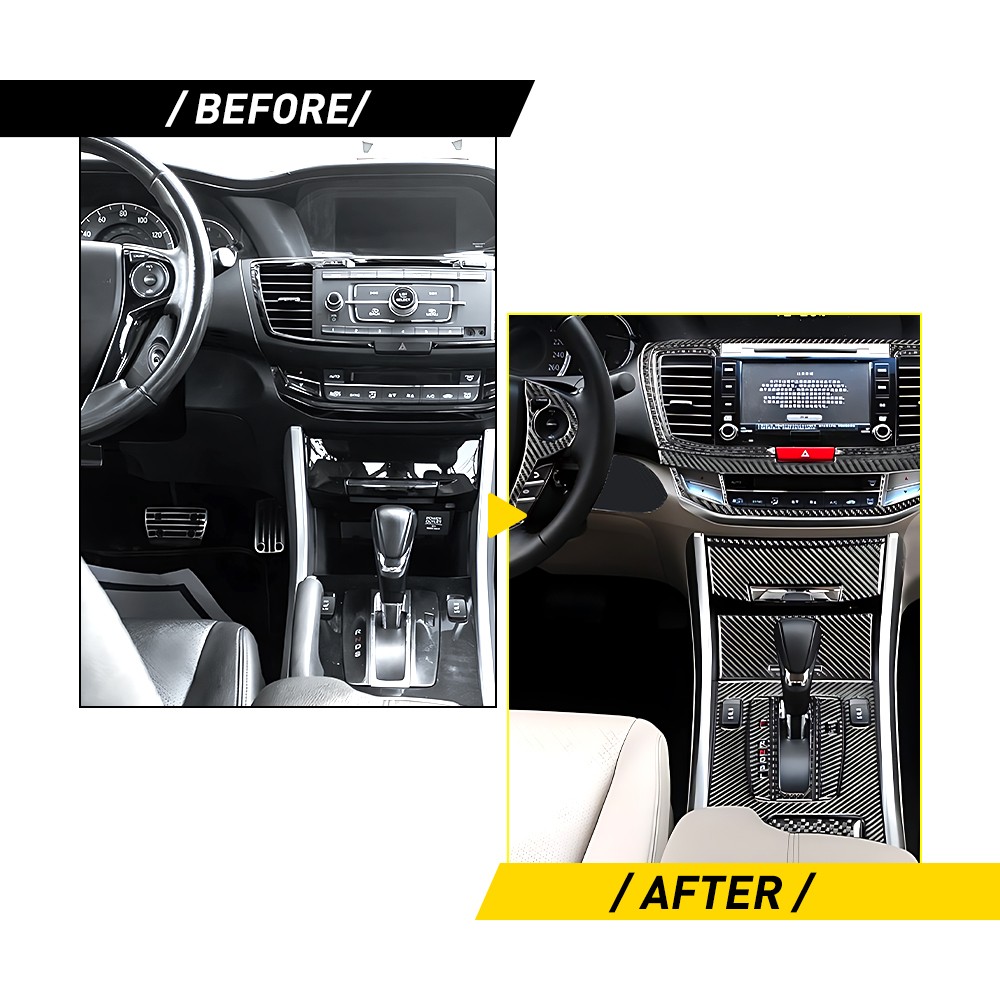 31Pcs Carbon Fiber Front Full Interior Kit Cover Trim For 2013-2017 Honda Accord