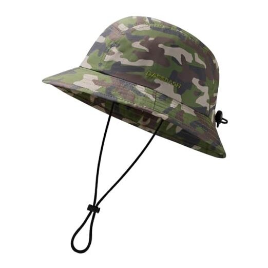 UPF50+ Fishing Bucket Hat for Men Women Lightweight One Size Army Green Camo