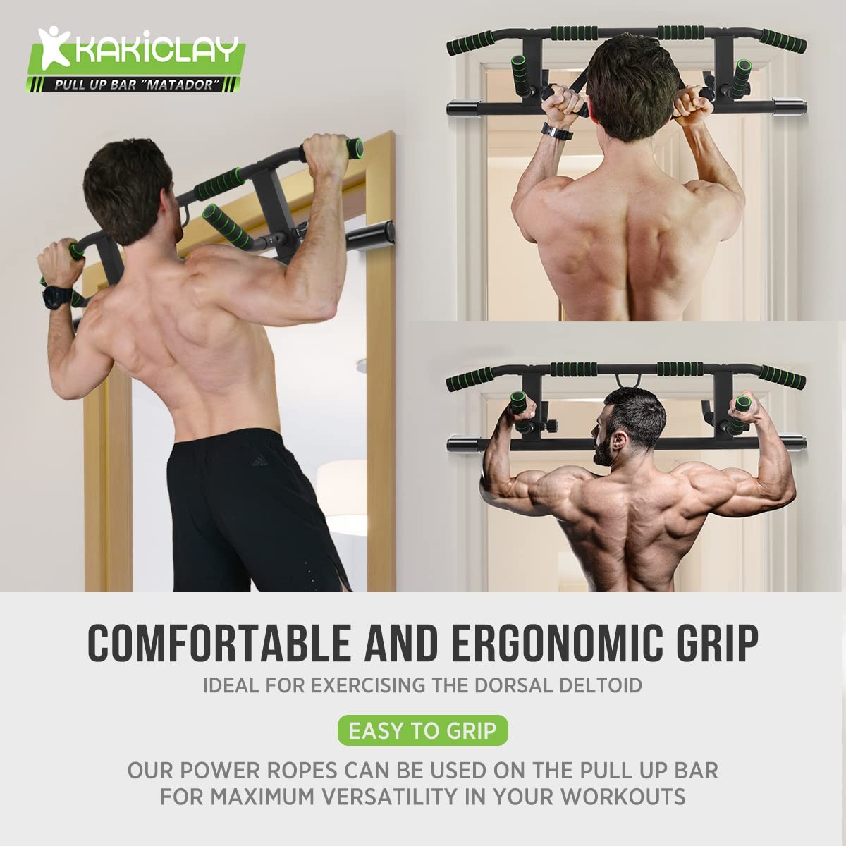 2026 Upgrade Multi-Grip Pull Up Bar with Smart Larger Hooks Technology - USA ...